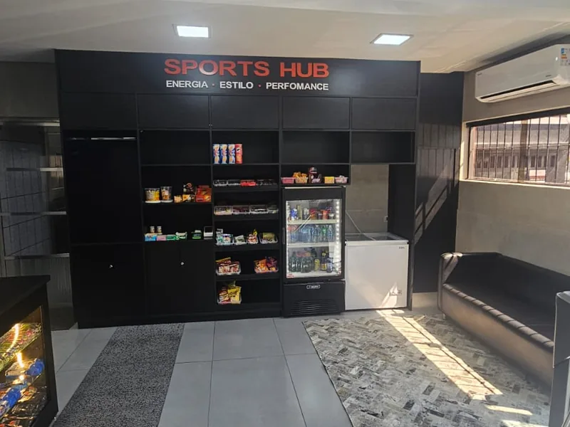 Recepção da Sports Brasil Santo André com o Sports Hub de suplementos e bebidas